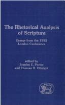 Tapa de The Rhetorical Analysis of Scripture