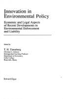 Tapa de Innovation in Environmental Policy