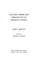 Tapa de Culture, Power and Personality in Medieval France