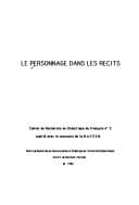 Tapa de Le Personnage dans les récits