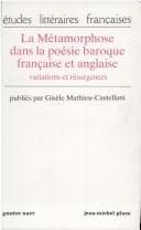 Tapa de La Métamorphose dans la poésie baroque française et anglaise