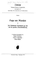 Tapa de Hugo von Montfort: Die Heidelberger Handschrift cpg 329 und die gesamte Streuuberlieferung