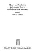 Tapa de Theory and application in processing texts in non-Indoeuropean languages