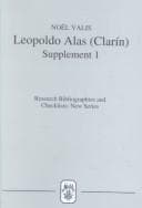 Tapa de Leopoldo Alas (Clarín): An Annotated Bibliography: Supplement I (Research Bibliographies and Checklists: new series)