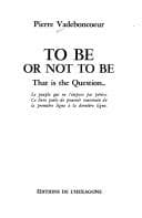 Tapa de To be or not to be