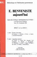 Tapa de E. Benveniste aujourd'hui