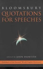 Tapa de Quotations for Speeches (Bloomsbury Reference)