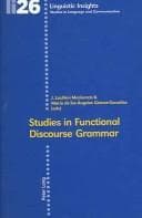 Tapa de Studies in functional discourse grammar