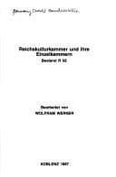 Tapa de Reichskulturkammer und ihre Einzelkammern