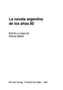 Tapa de La Novela argentina de los años 80