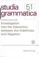 Tapa de Investigation into the interaction between the indefinites and negation