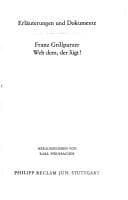 Tapa de Franz Grillparzer