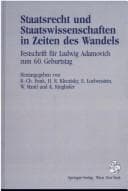 Tapa de Staatsrecht und Staatswissenschaften in Zeiten des Wandels
