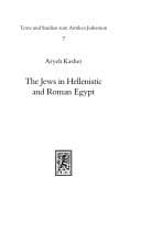 Tapa de The Jews in Hellenistic and Roman Egypt
