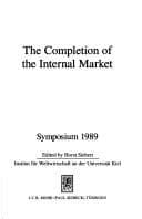 Tapa de The Completion of the internal market