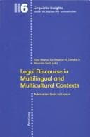 Tapa de Legal Discourse in Multilingual and Multicultural Contexts
