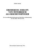 Tapa de Erzherzog Johann von Osterreich als Reichsverweser