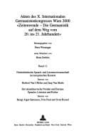 Tapa de Akten des X. Internationalen Germanistenkongresses Wien 2000