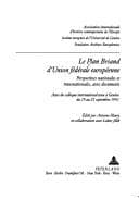 Tapa de Le Plan Briand d'Union fédérale européenne