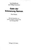 Tapa de Gebt der Erinnerung Namen. 2 Reden.