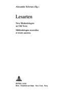 Tapa de Lesarten New Methodologies and Old Texts Methodologies (Tausch)