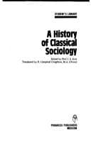 Tapa de A history of classical sociology