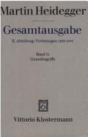 Tapa de Gesamtausgabe Abt. 2 Vorlesungen Bd. 51. Grundbegriffe
