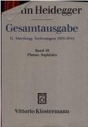 Tapa de Gesamtausgabe Abt. 2 Vorlesungen Bd. 19. Platon. Sophistes