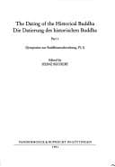 Tapa de Dating of the Historical Buddha (Symposien Zur Buddhismusforschung)