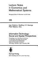 Tapa de Information Technology : Social and Spatial Perspectives