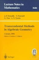 Tapa de Transcendental methods in algebraic geometry