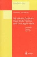 Tapa de Microscopic quantum many-body theories and their applications