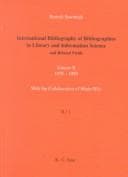 Tapa de International bibliography of bibliographies in library and information science and related fields