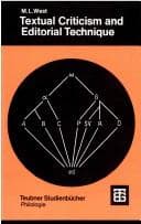Tapa de Textual Criticism and Editorial Technique (Teubner Studienbuecher Philologie)