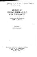 Tapa de Studies in Indian literature and philosophy