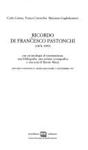 Tapa de Ricordo di Francesco Pastonchi (1874- 1953)