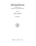 Tapa de Muqarnas - An Annual on the Visual Culture of the Islamic World