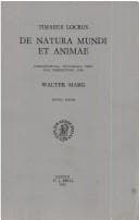 Tapa de De natura mundi et animae
