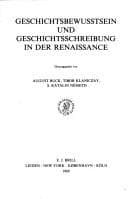 Tapa de Geschichtsbewusstsein und Geschichtsbeschreibung in der Renaissance