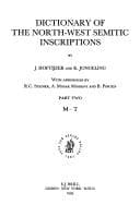 Tapa de Dictionary of the North-west Semitic inscriptions