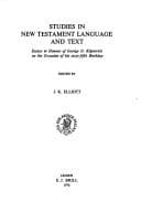 Tapa de Studies in New Testament language and text