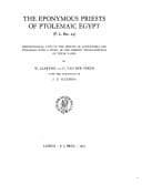 Tapa de The eponymous priests of Ptolemaic Egypt (P.L. Bat. 24)