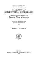 Tapa de Richard Brinkley's theory of sentential reference