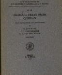 Tapa de Aramaic texts from Qumran