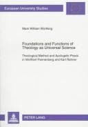 Tapa de Foundations and Functions of Theology As Universal Science