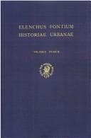 Tapa de Elenchus Fontium Historiae Urbanae