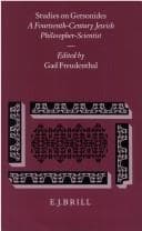 Tapa de Studies on Gersonides