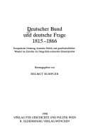 Tapa de Deutscher Bund und deutsche Frage, 1815-1866