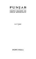 Tapa de Punjab ; Colonial Challenge and Popular Response, 1849-1947