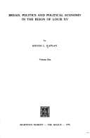 Tapa de Bread, politics and political economy in the reign of Louis XV